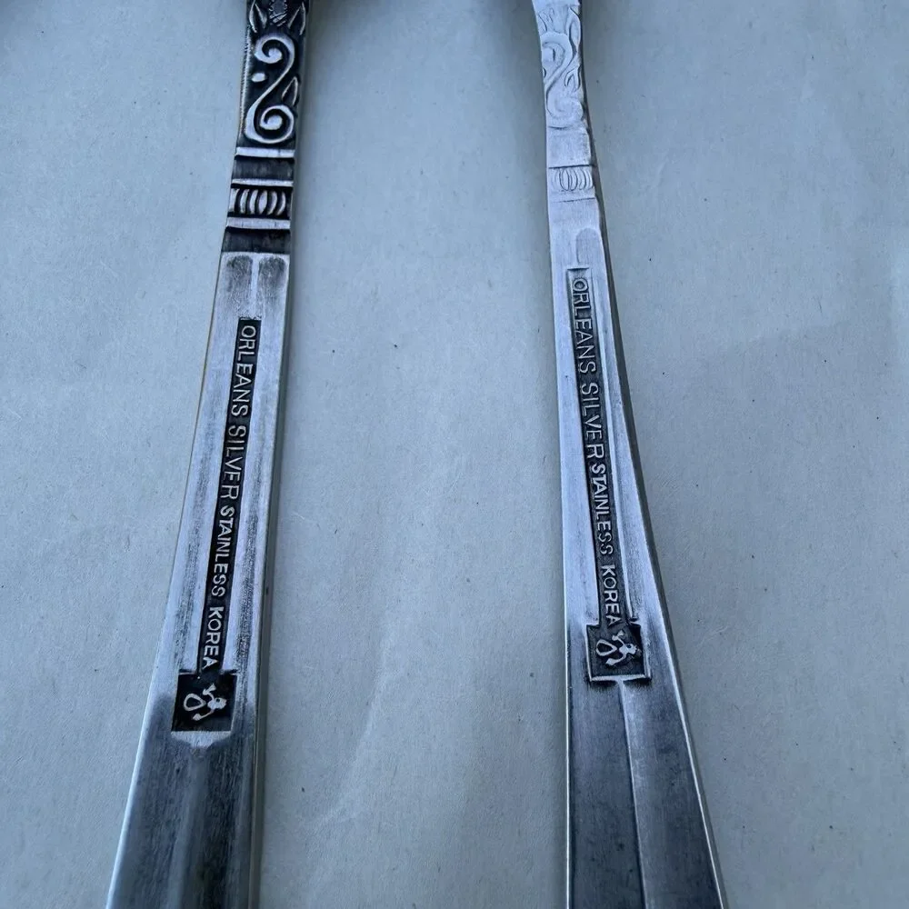 Vintage Orleans Silver ORL31 Stainless Korea 3 Pc Hostess Serving Set